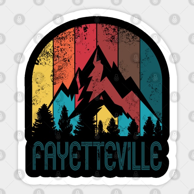 Retro City of Fayetteville T Shirt for Men Women and Kids Sticker by HopeandHobby